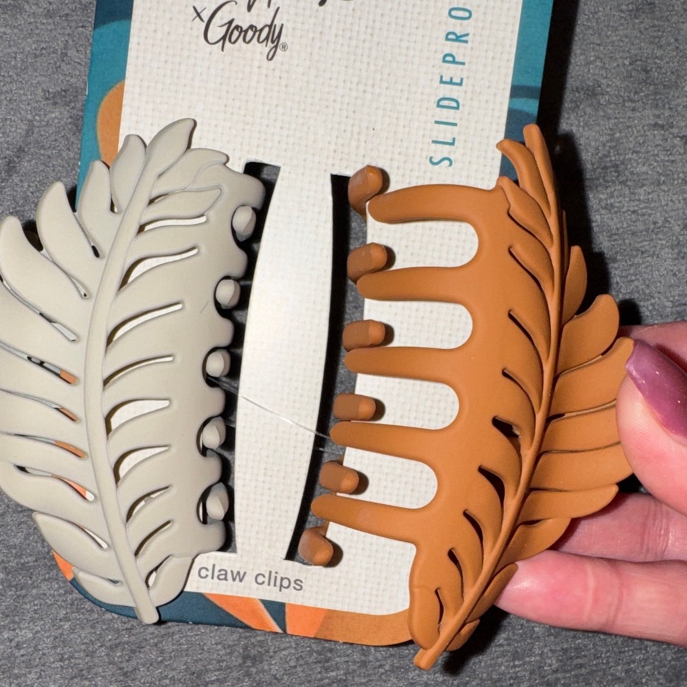Goody- NWT Feather Claw Hair Clips -Brown and Cream Set - Picture 7 of 7